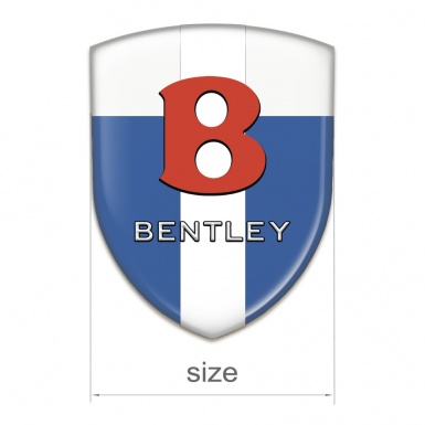 Bentley Auto Emblem Blue White with Ribbon base and Red Logo 