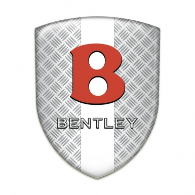 Bentley Self Adhesive Emblem Logo Mesh Effect White Ribbon Model 