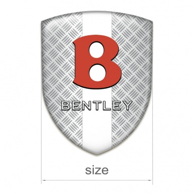 Bentley Self Adhesive Emblem Logo Mesh Effect White Ribbon Model 