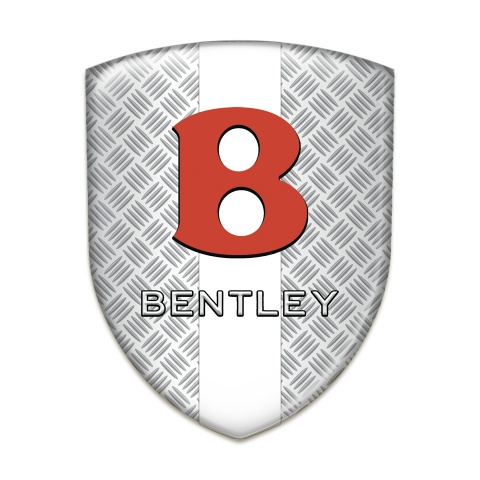 Bentley Self Adhesive Emblem Logo Mesh Effect White Ribbon Model 