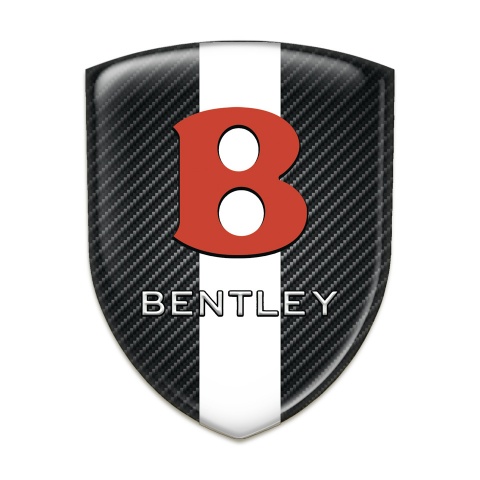 Bentley Domed Emblem Black Carbon White Ribbon Model 