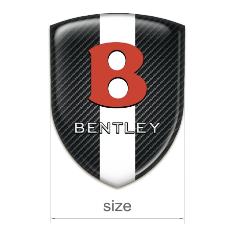 Bentley Domed Emblem Black Carbon White Ribbon Model 