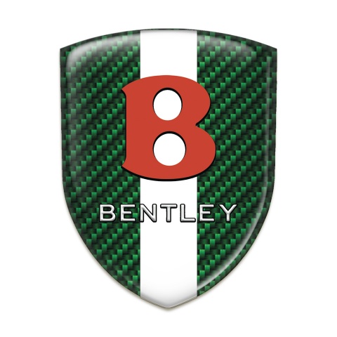 Bentley Silicone Emblem Green Carbon White Ribbon Model 