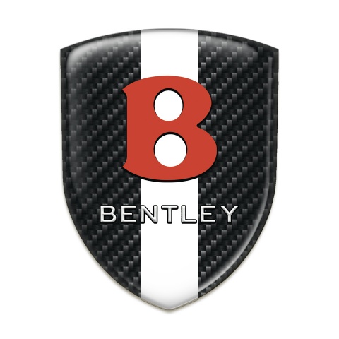 Bentley Silicone Emblem Black Fibers White Ribbon Model 