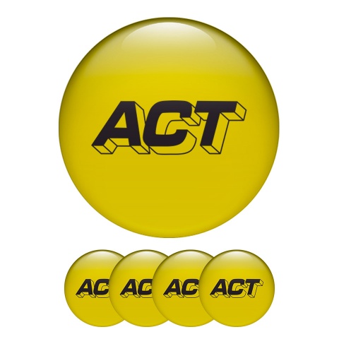 ACT Silicone Stickers for Wheel Center Cap yellow Black Logo