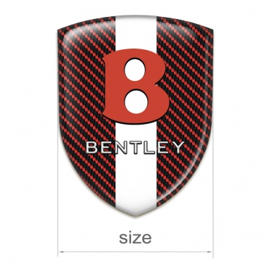 Bentley Resin Sticker Red Carbon White Ribbon Model 
