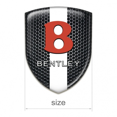 Bentley 3D Gel Emblem Perforated Steel White Ribbon Model 