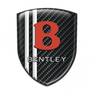 Bentley Car Accessories Badge Dark Carbon White Lines Model 