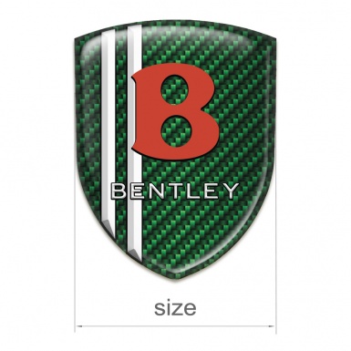 Bentley Self Adhesive Car logo Emblem Green Carbon White Stripes Model 