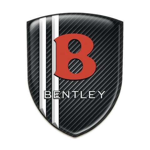 Bentley Car Interior Badge Black Fibers with White Lines Model 