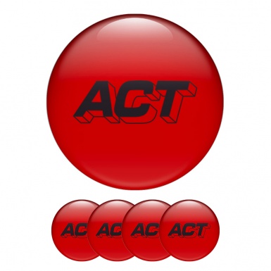 ACT Wheel Emblem for Center Caps Red Black Logo