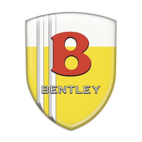 Bentley Emblem Badge Logo Yellow White With White Stripes Model 