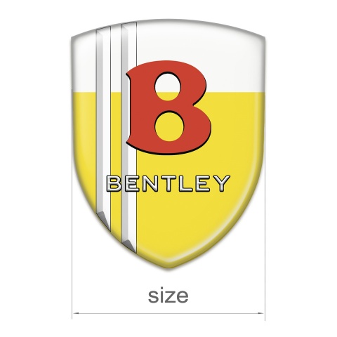 Bentley Emblem Badge Logo Yellow White With White Stripes Model 