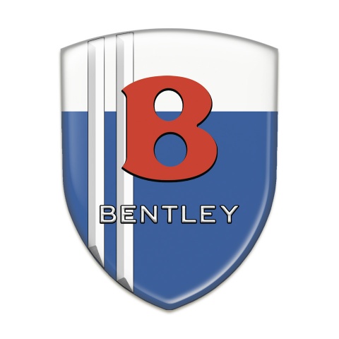 Bentley Logo Emblem Blue White with White Stripes Model 