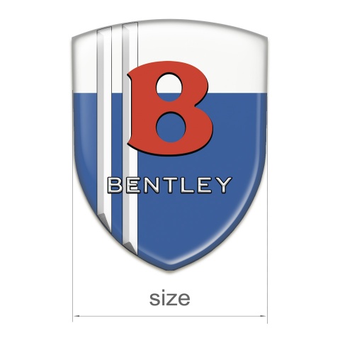 Bentley Logo Emblem Blue White with White Stripes Model 