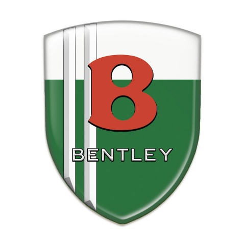 Bentley Self Adhesive Emblem Logo Green White with White Stripes Model 