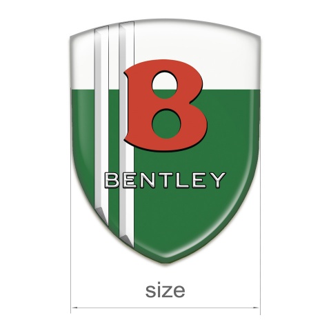 Bentley Self Adhesive Emblem Logo Green White with White Stripes Model 