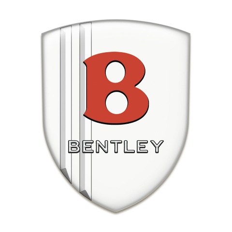 Bentley Domed Emblem White Model Red Log 