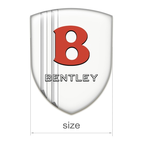 Bentley Domed Emblem White Model Red Log 