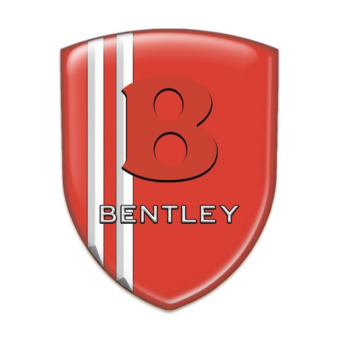 Bentley 3D Gel Emblem Red with White Stripes Model 