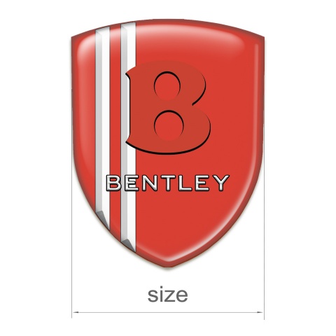 Bentley 3D Gel Emblem Red with White Stripes Model 