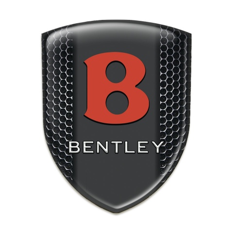 Bentley Car Accessories Badge Perforated Steel Model Red Logo 
