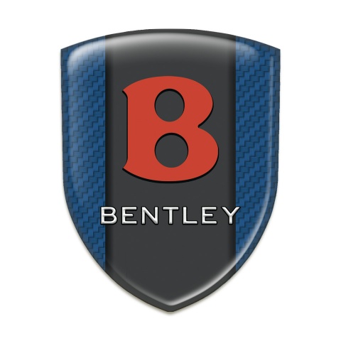 Bentley Logo Emblem Navy Blue Carbon Model Red Logo 