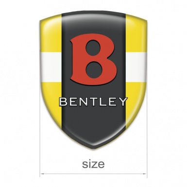 Bentley Tuning Emblem Yellow with White Band Model Red Logo 