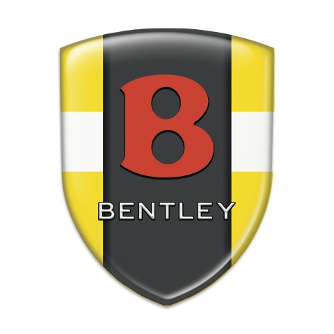 Bentley Tuning Emblem Yellow with White Band Model Red Logo 