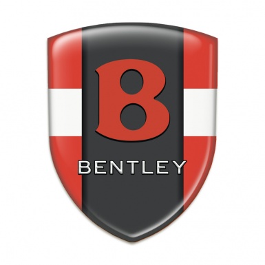 Bentley Domed Emblem Red with White Band Model Red Logo 