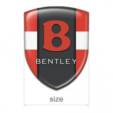 Bentley Domed Emblem Red with White Band Model Red Logo 