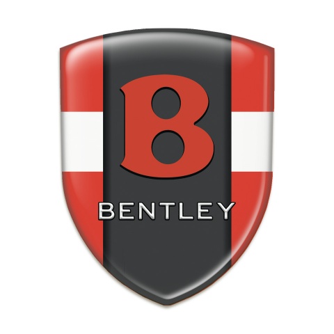 Bentley Domed Emblem Red with White Band Model Red Logo 