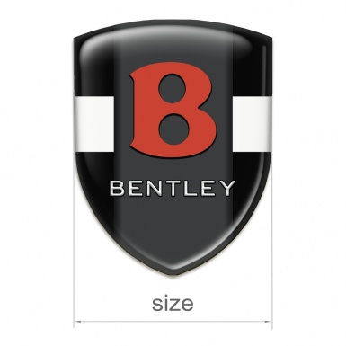 Bentley Resin Sticker Black with White Band Model Red Logo 