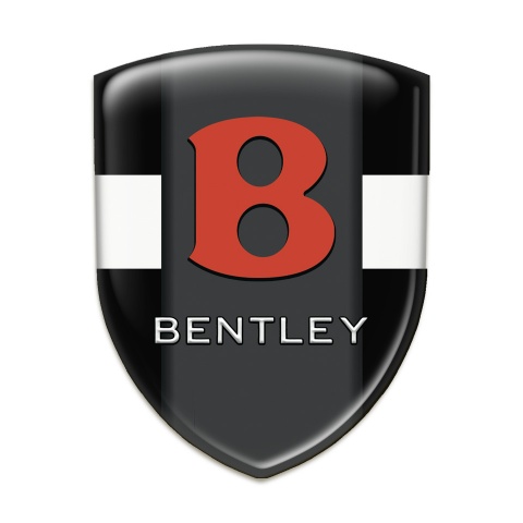 Bentley Resin Sticker Black with White Band Model Red Logo 