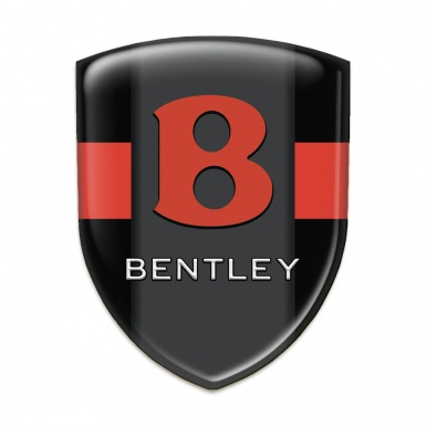 Bentley Resin Sticker Black with Red band design Red Logo 