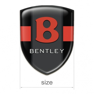 Bentley Resin Sticker Black with Red band design Red Logo 