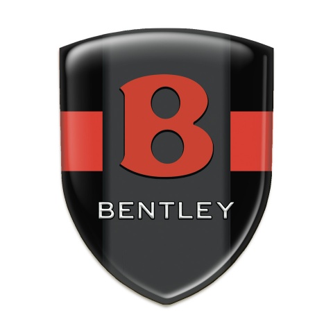Bentley Resin Sticker Black with Red band design Red Logo 