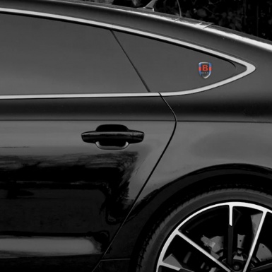 Bentley Emblem Exterior Blue with Red tape Design Red Logo 