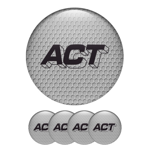 ACT Wheel Emblems for Center Cap Grey Art Black Logo
