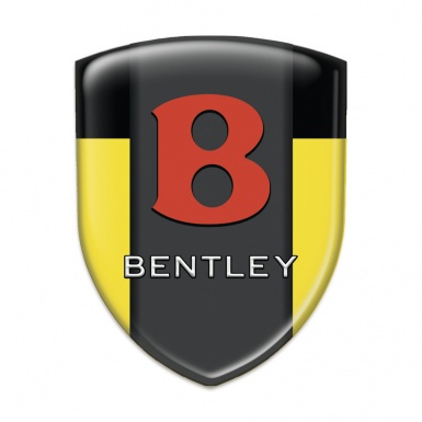 Bentley Emblem Badge Logo Yellow Black Design Red logo 