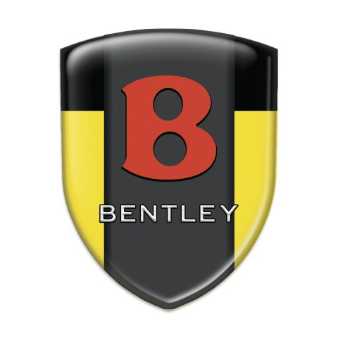 Bentley Emblem Badge Logo Yellow Black Design Red logo 