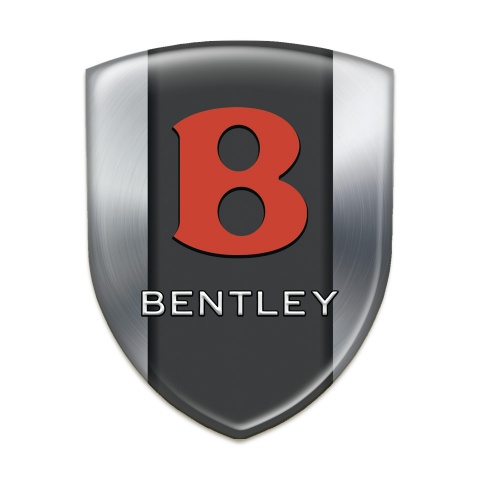 Bentley Self Adhesive Emblem Logo Silver Design Red Logo 