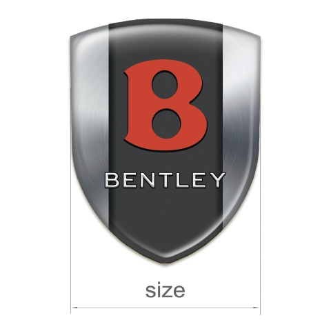 Bentley Self Adhesive Emblem Logo Silver Design Red Logo 