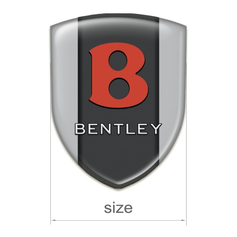 Bentley Domed Emblem Gray Design Red Logo Style 