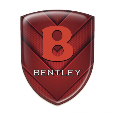 Bentley Self Adhesive Car logo Emblem Red V Shaped Details and Red logo Design 