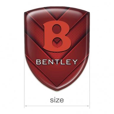 Bentley Self Adhesive Car logo Emblem Red V Shaped Details and Red logo Design 