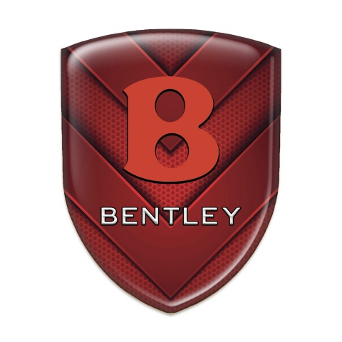 Bentley Self Adhesive Car logo Emblem Red V Shaped Details and Red logo Design 