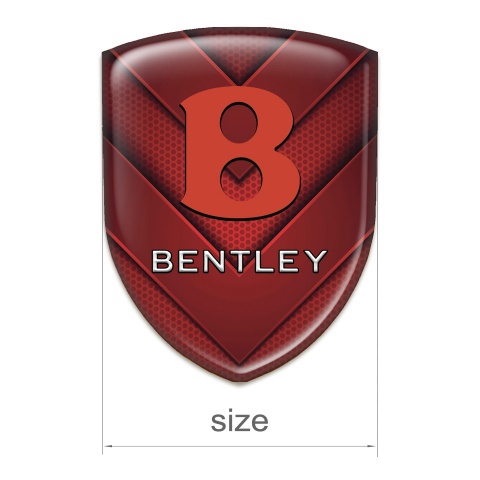 Bentley Self Adhesive Car logo Emblem Red V Shaped Details and Red logo Design 