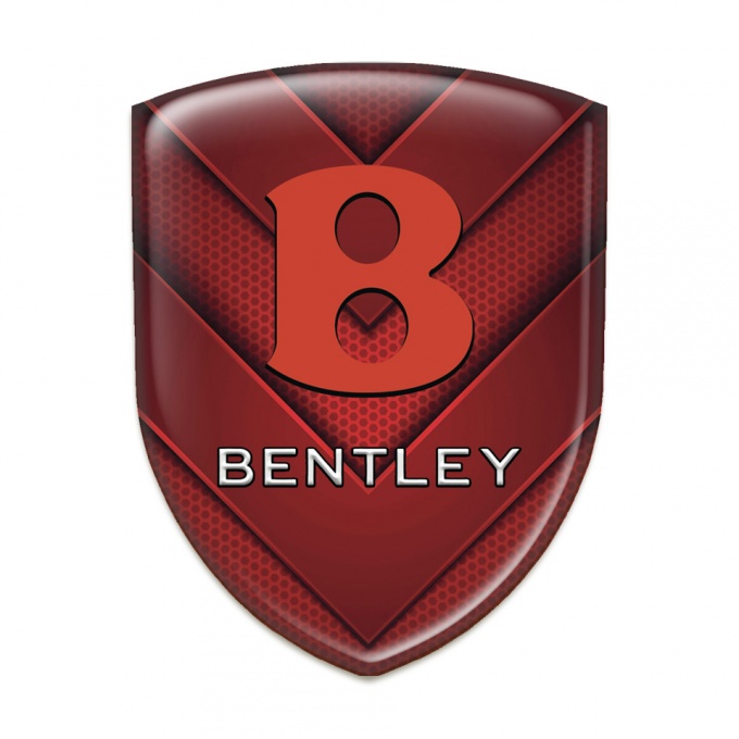 Bentley Self Adhesive Car logo Emblem Red V Shaped Details and Red logo Design 