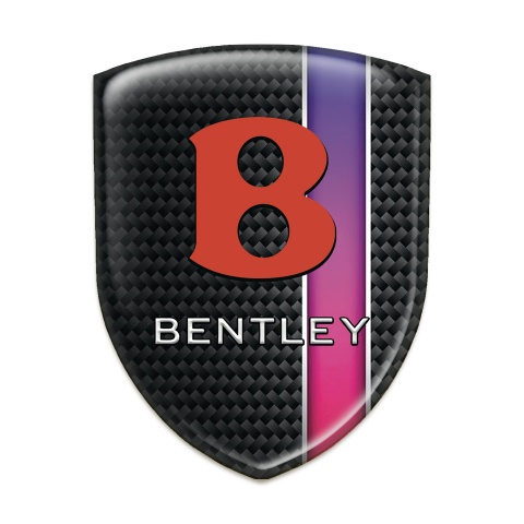 Bentley Car Interior Badge Black Print with Purple Band Design 
